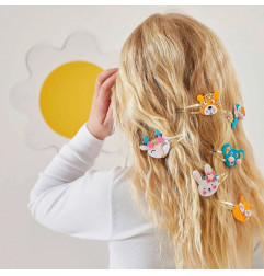 6 barrettes Animaux pailletées à créer JANOD