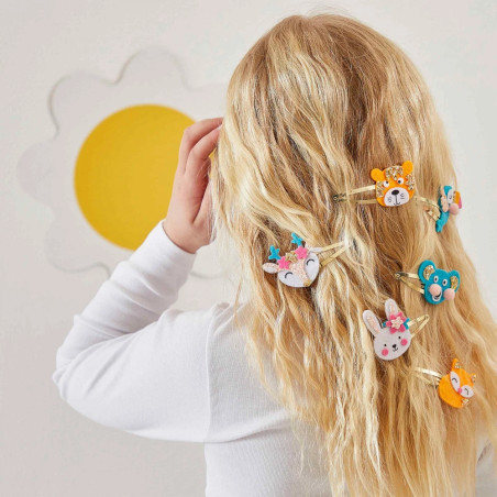 6 barrettes Animaux pailletées à créer JANOD