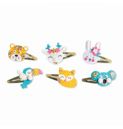 6 barrettes Animaux pailletées à créer JANOD