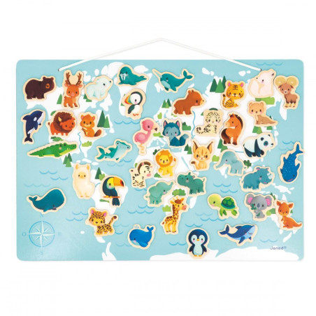 Carte magnétique du Monde Minikids JANOD