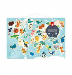 Carte magnétique du Monde Minikids JANOD