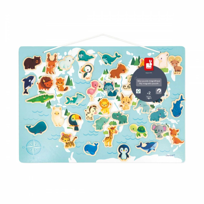 Carte magnétique du Monde Minikids JANOD