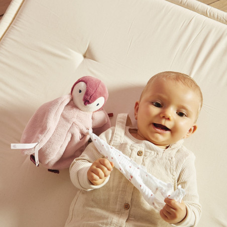 Peluche à bisous Manchot Rose KALOO