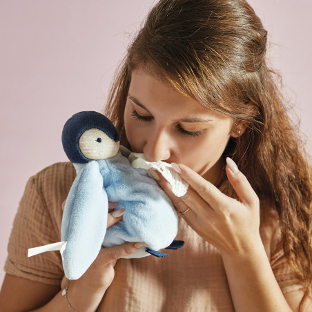 Peluche à bisous Manchot Bleu KALOO