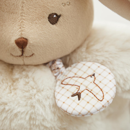 Peluche musicale Patapouf Lapin Crème KALOO, 17 cm