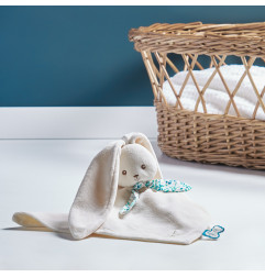 Grand doudou plat Lapin Crème KALOO, 30 cm
