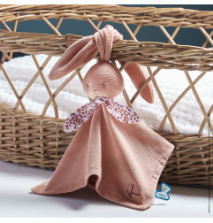 Grand doudou plat Lapin Terracotta KALOO, 30 cm