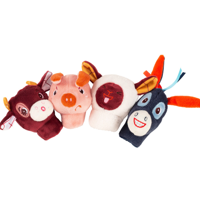 Lot de 4 marionnettes à doigts Ferme LILLIPUTIENS