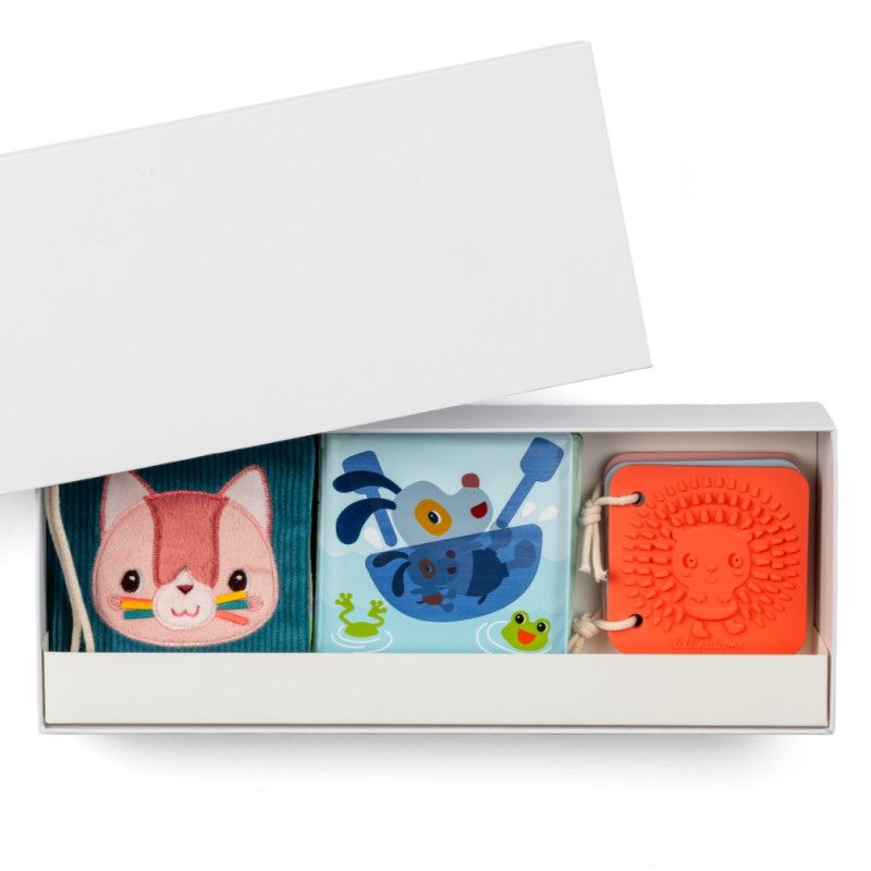 Set de naissance 3 livres sensoriels Jardin LILLIPUTIENS