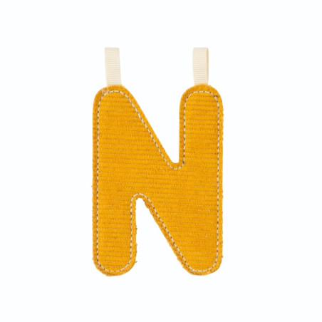 Lettre N LILLIPUTIENS, Jaune phosphorescent