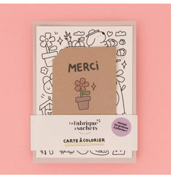 Carte à colorier et sachet de graines Nounou Adorée LA FABRIQUE A SACHETS