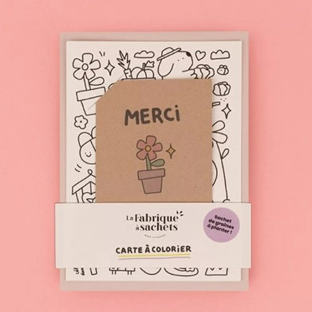 Carte à colorier et sachet de graines Nounou Adorée LA FABRIQUE A SACHETS