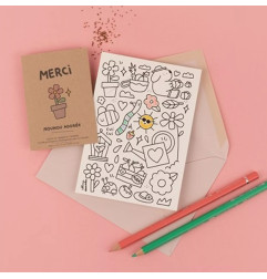 Carte à colorier et sachet de graines Nounou Adorée LA FABRIQUE A SACHETS