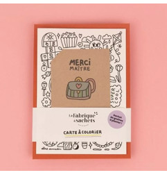 Carte à colorier et sachet de graines Merci Maître LA FABRIQUE A SACHETS