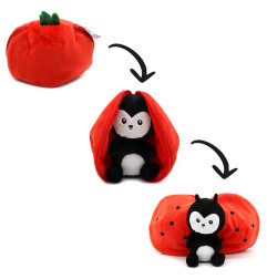 Peluche 2 en 1 Tomate Comet la Coccinelle Flipetz LES DEGLINGOS
