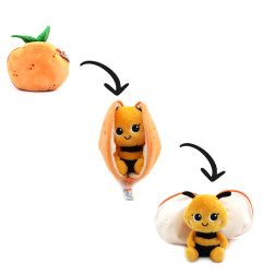 Peluche 2 en 1 Mandarine Buzzet l'Abeille Flipetz LES DEGLINGOS