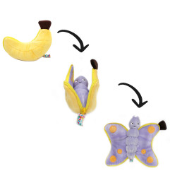 Peluche 2 en 1 Banane Poppet le Papillon Flipetz LES DEGLINGOS