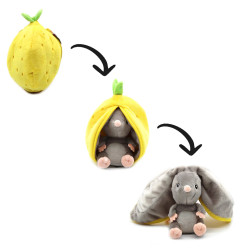 Peluche 2 en 1 Citron Rocket la Souris Flipetz LES DEGLINGOS
