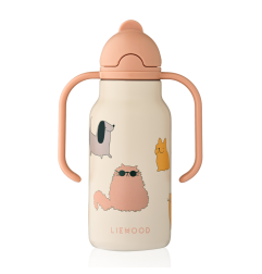 Gourde enfant Kimmie LIEWOOD 250 ml, Cats and Dogs Sandy