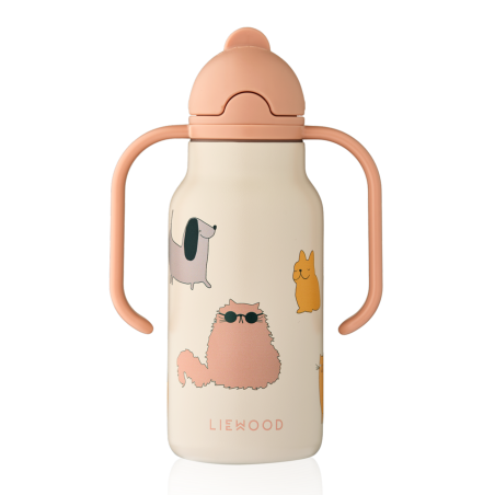 Gourde enfant Kimmie LIEWOOD 250 ml, Cats and Dogs Sandy
