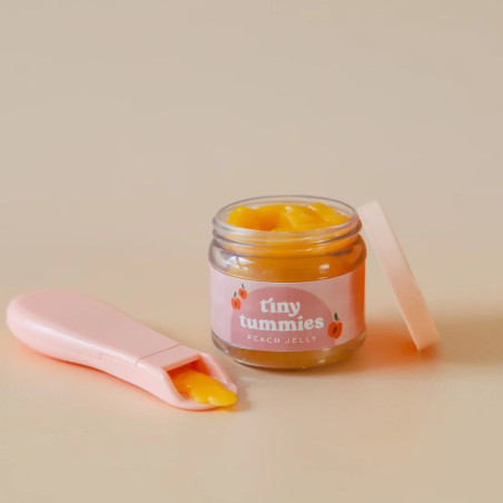 Petit pot et cuillère magique Compote de Pêche TINY HARLOW, pour poupée