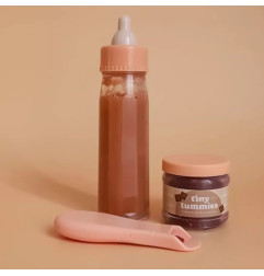 Coffret Biberon et Petit Pot magiques Lait Chocolat TINY HARLOW, pour poupée