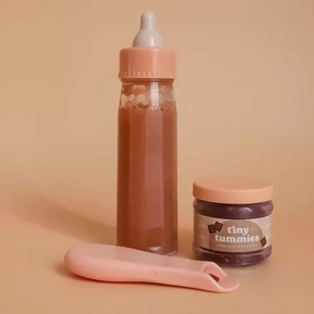 Coffret Biberon et Petit Pot magiques Lait Chocolat TINY HARLOW, pour poupée