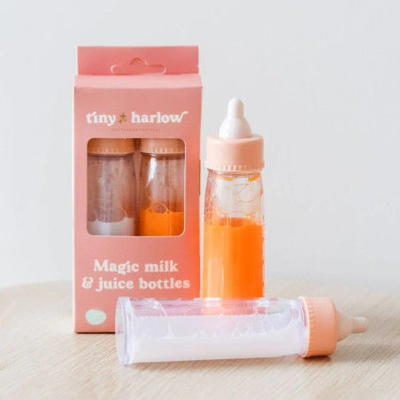 Duo de Biberons Magiques Lait et Jus de Fruits TINY HARLOW, pour poupée