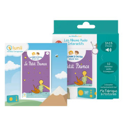 Coffret livre audio interactif Suzanne et Gaston rêvent avec le Petit Prince LUNII pour La Fabrique à Histoires, dès 5 ans