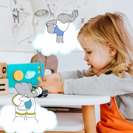 Coffret livre audio interactif Babar au Royaume des Eléphants LUNII pour La Fabrique à Histoires, dès 3 ans