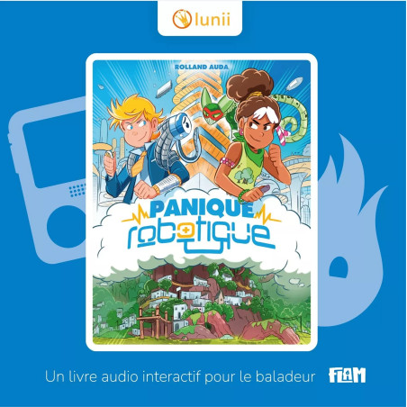 Coffret livre audio interactif Panique Robotique LUNII pour Flam, dès 9 ans