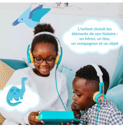 Coffret livre audio interactif Dino Dino LUNII pour La Fabrique à Histoires, dès 3 ans