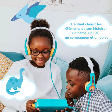 Coffret livre audio interactif Dino Dino LUNII pour La Fabrique à Histoires, dès 3 ans