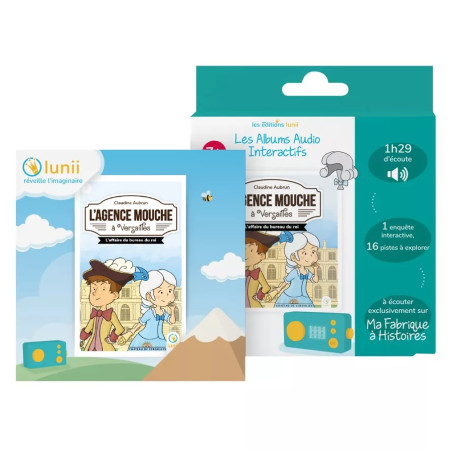 Coffret livre audio interactif L'Agence Mouche à Versailles LUNII pour La Fabrique à Histoires, dès 7 ans