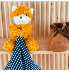 Pantin renard coton  bio avec doudou MAILOU TRADITION