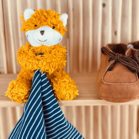 Pantin renard coton  bio avec doudou MAILOU TRADITION
