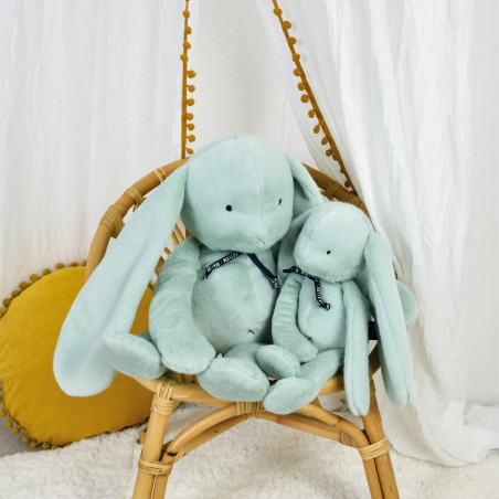 Peluche Lapin Méloé Vert Sauge MAILOU TRADITION, 37 cm