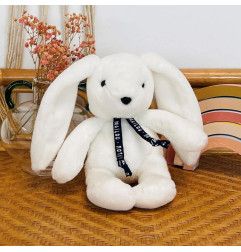 Peluche Lapin Pantin Dorlotin Blanc MAILOU TRADITION, 22 cm