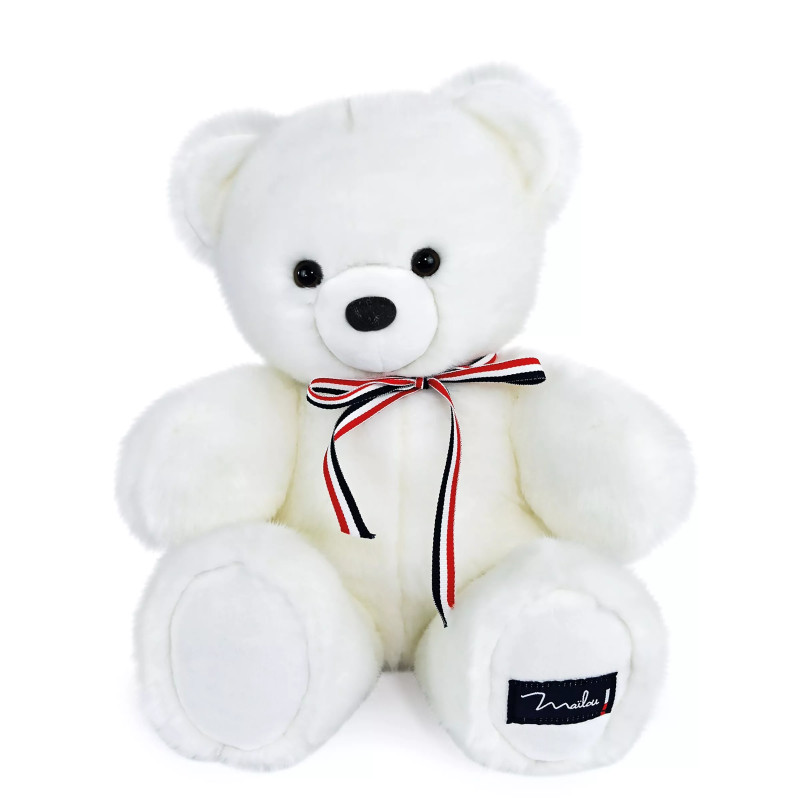 Peluche Lou L'Ours Français MAILOU TRADITION, 35 cm, Blanc