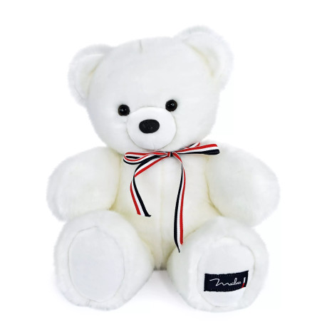 Peluche Lou L'Ours Français MAILOU TRADITION, 35 cm, Blanc