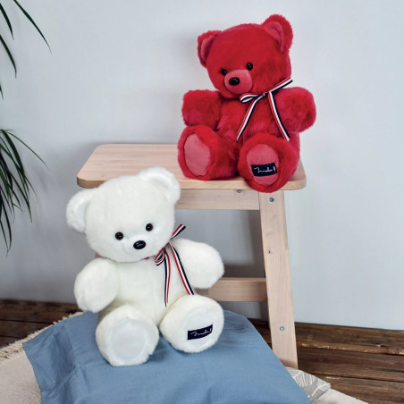 Peluche Lou L'Ours Français MAILOU TRADITION, 35 cm, Blanc