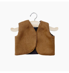 Gilet poupée Gordis MINIKANE, Daim Marron