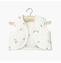 Gilet Taoma poupée Gordis MINIKANE, gaze de coton brodée petites fleurs Natalys