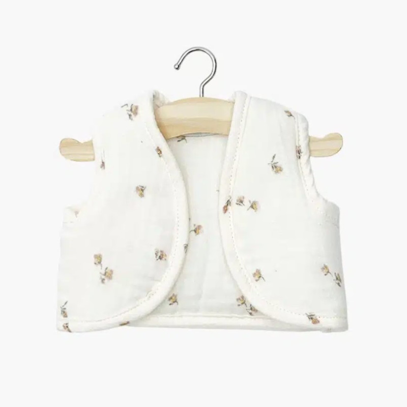 Gilet Taoma poupée Gordis MINIKANE, gaze de coton brodée petites fleurs Natalys
