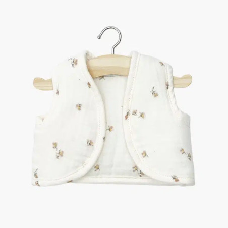 Gilet Taoma poupée Gordis MINIKANE, gaze de coton brodée petites fleurs Natalys