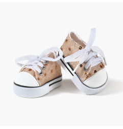 Baskets poupée Gordis MINIKANE, dorées à sequins