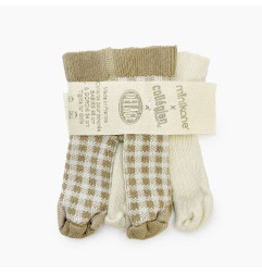 Lot de 2 collants poupée Gordis MINIKANE, agneau et taupe à carreaux