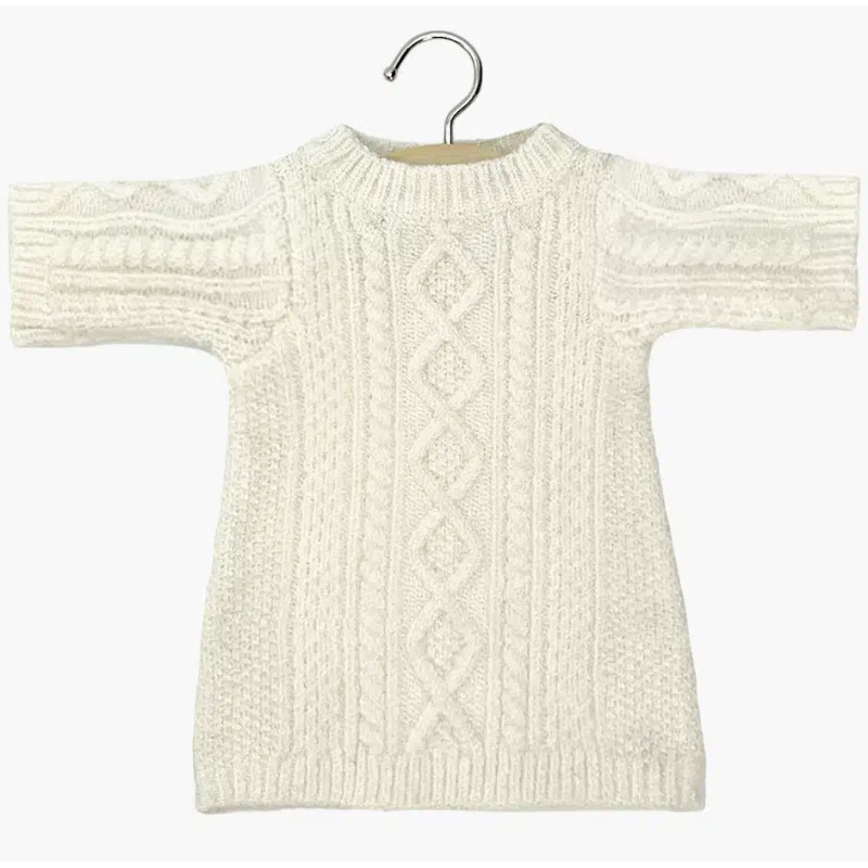 Robe Gaby poupée Gordis MINIKANE, tricot écru