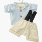 Ensemble chemise Léopold et pantalon poupon Gordis MINIKANE, beige et bleu