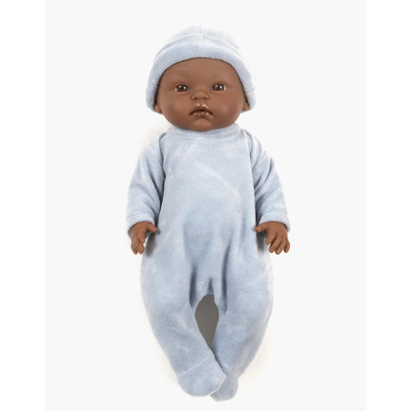 Poupon Cuties Basile MINIKANE, avec dors-bien et bonnet Nikky bleu